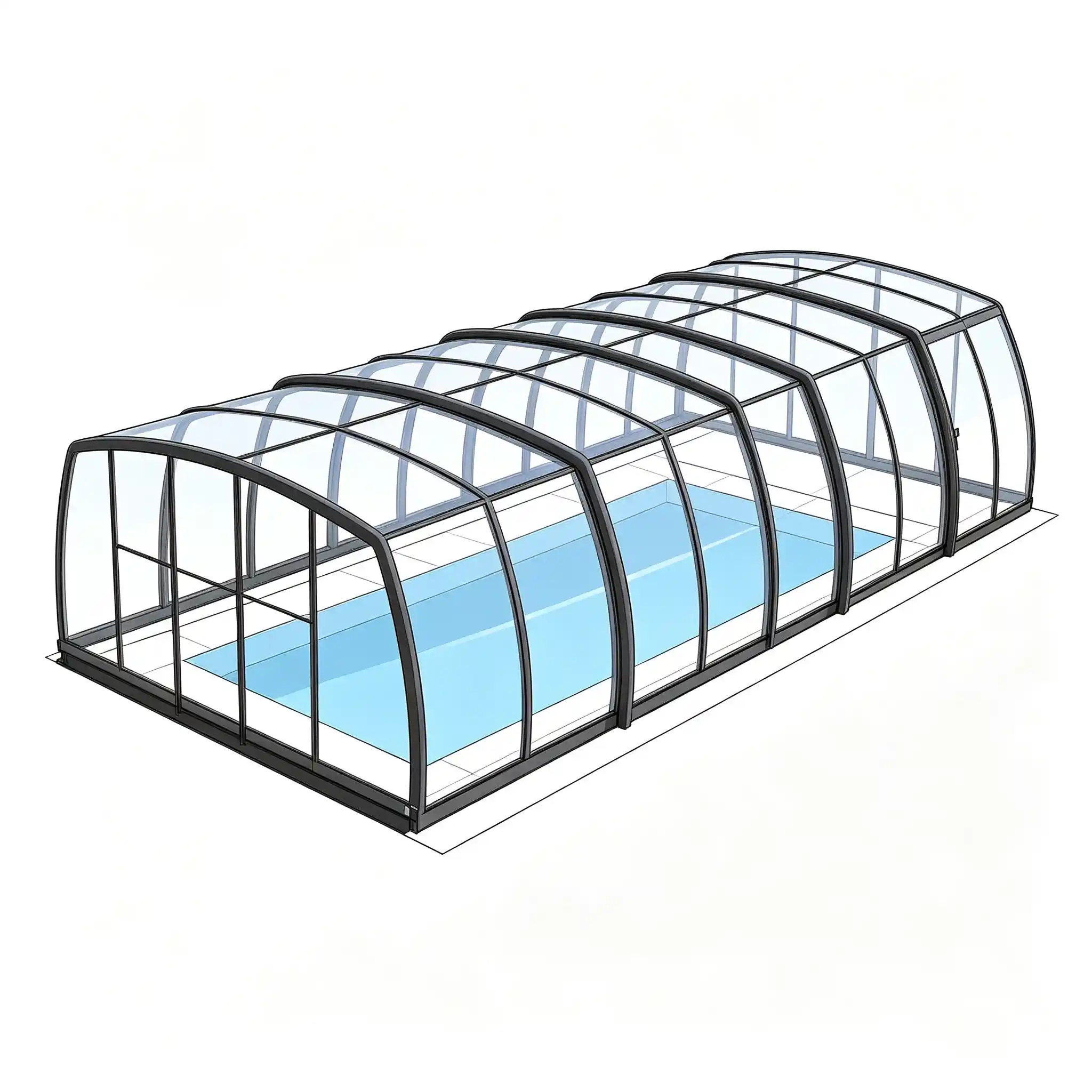 High Pool Enclosure | Walk‑In Retractable Pool Enclosure