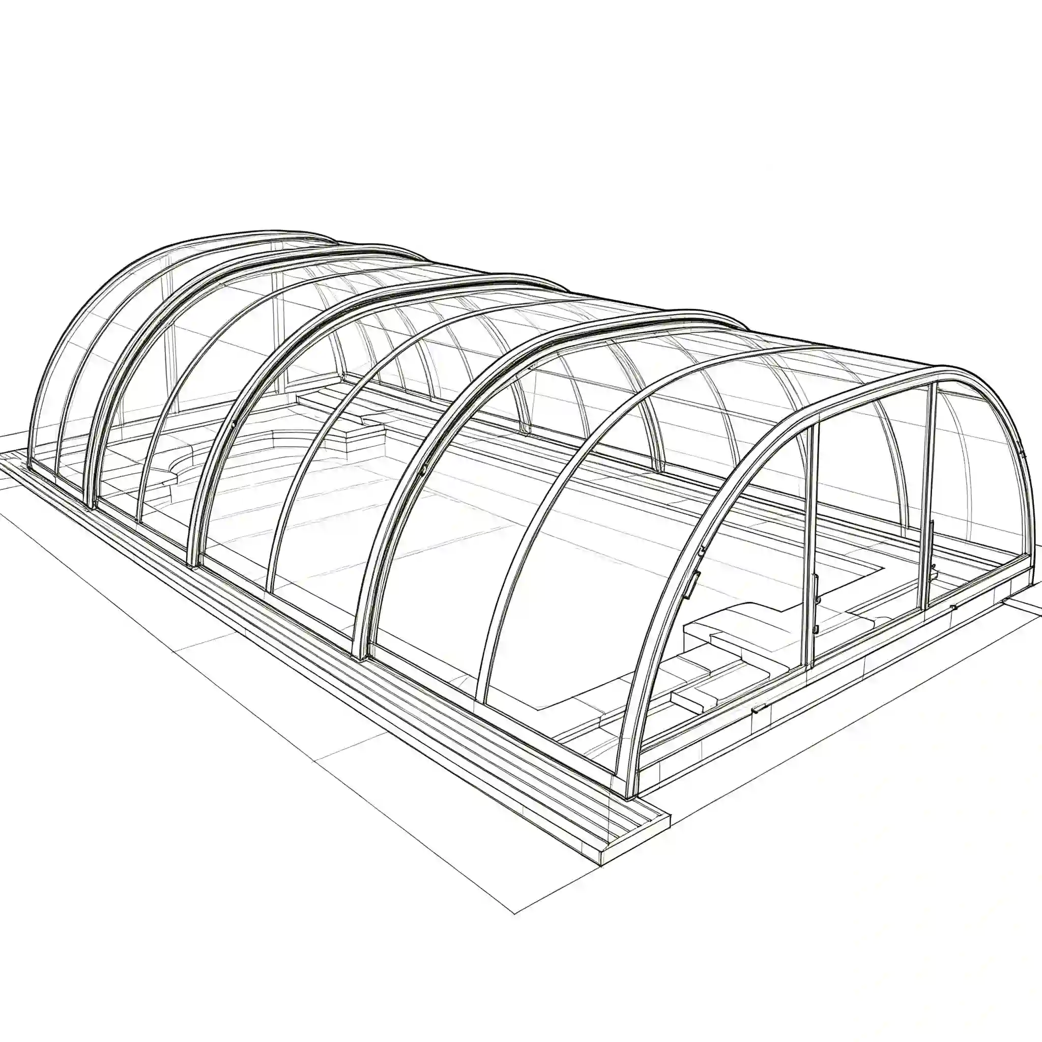 Classic Pool Enclosure | Curved Retractable Pool Enclosure