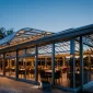 Retractable sunroom for commercial outdoor restaurant