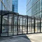 Office building retractable weatherproof walkway for commercial corridor canopy