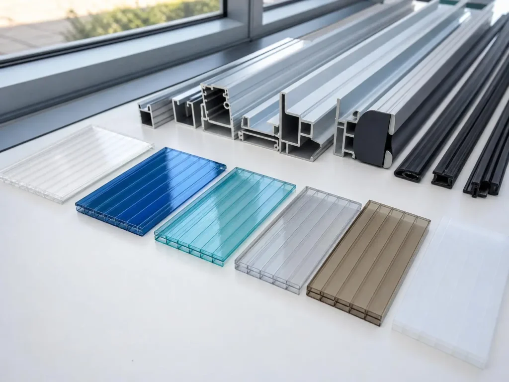 Polycarbonate panel color options for pool enclosure systems