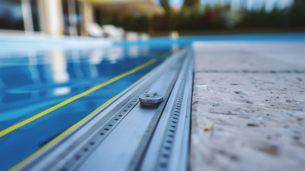 Pool deck foundation check for pool enclosure track installation