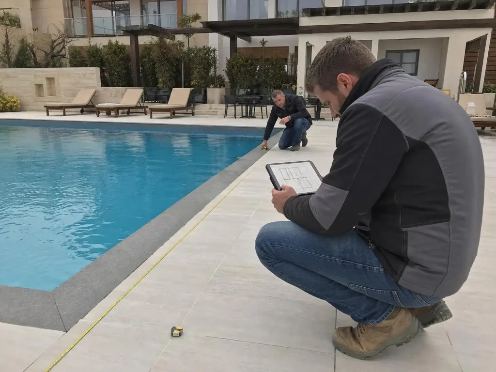 Site measurement for pool enclosure installation