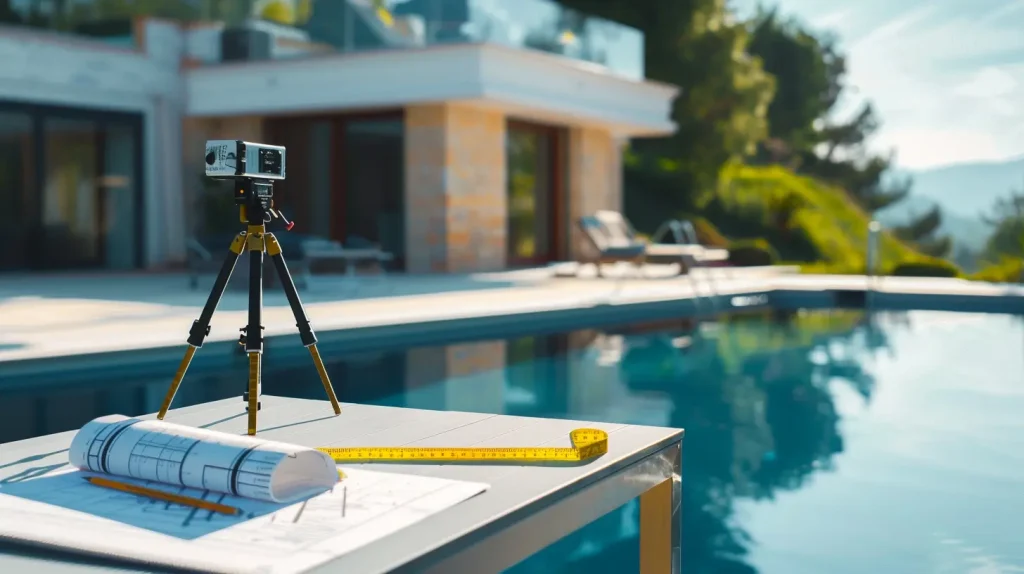 Site measurement tools for pool enclosure installation