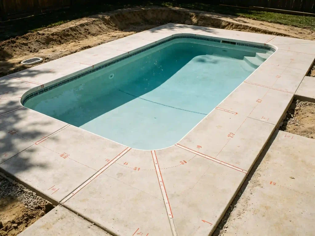 Pool enclosure site survey and measurement before installation