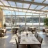 restaurant glass enclosure with retractable roof 70x70