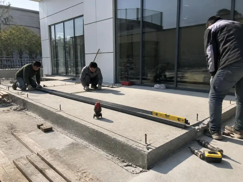 Foundation and support preparation for retractable sunroom installation