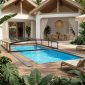 Telescopic pool enclosure with sliding sections