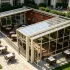 freestanding retractable sunroom commercial dining 70x70