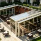 freestanding retractable sunroom commercial dining 85x85