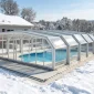 Pool enclosures help make outdoor swimming pools cleaner and more usable during winter.