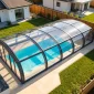 Residential pool enclosures for backyard swimming pools