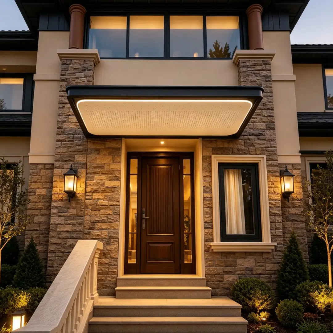 Custom Aluminum Door Awning | Fiber Optic Starry Sky Ceiling