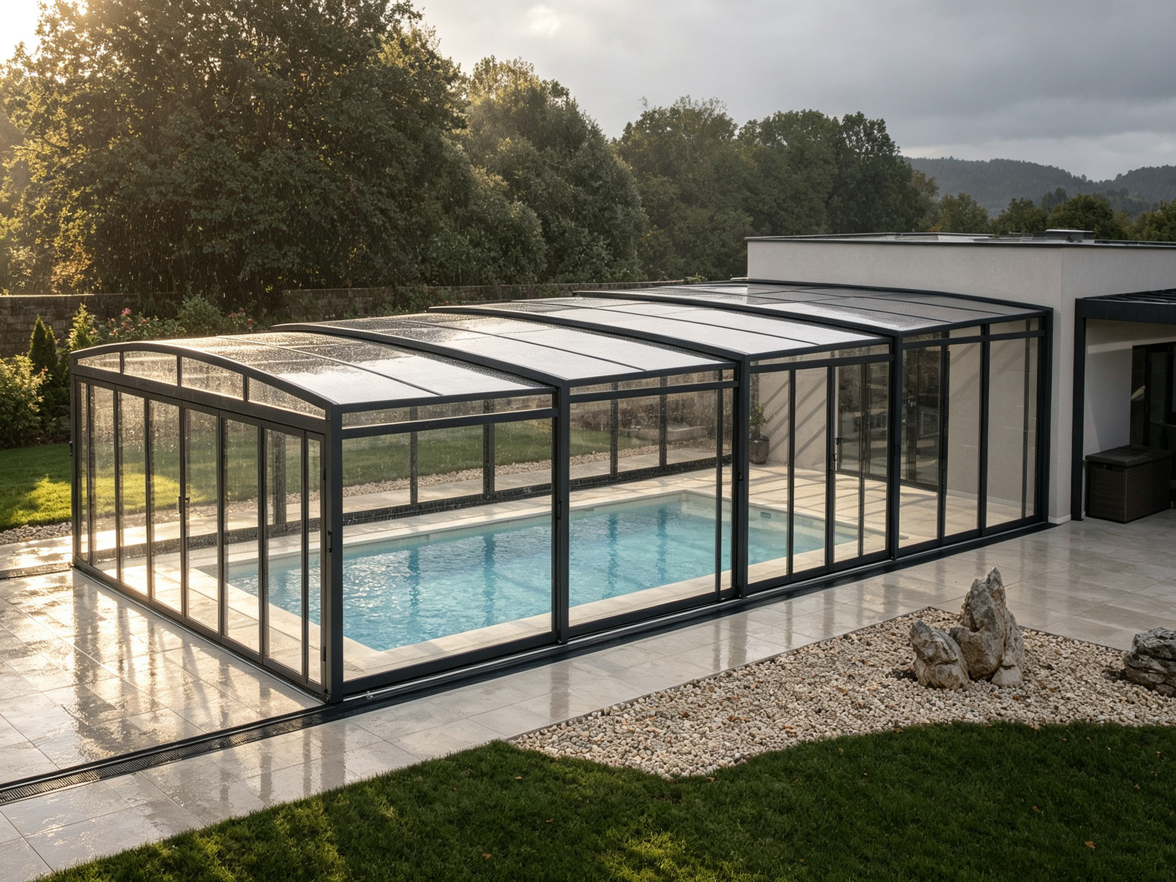 Pool enclosure options for different climates and residential locations