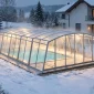 Pool sunroom condensation control for indoor pool enclosure