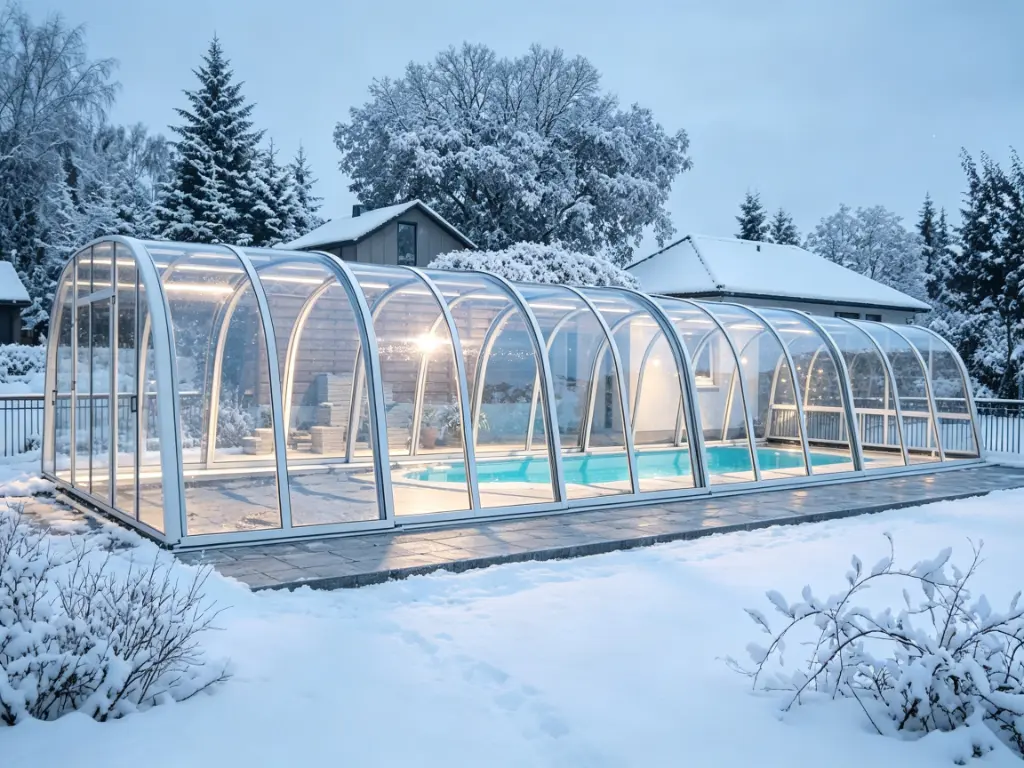 Pool sunroom for Northern United States snowy regions