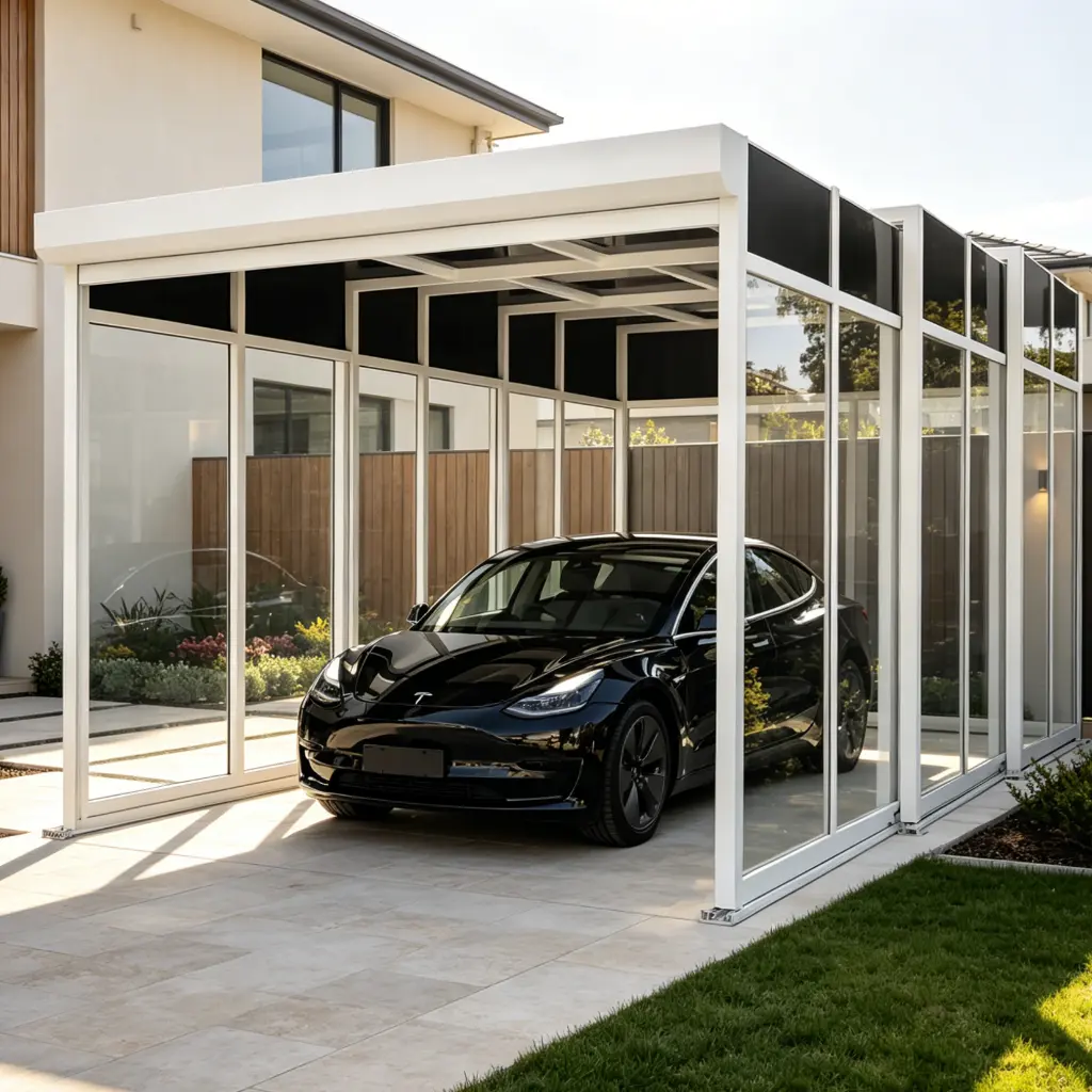 Retractable Single Carport Kit | Custom Aluminum Carport System