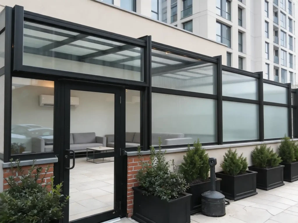 Commercial retractable sunroom cost for restaurant and hotel terrace