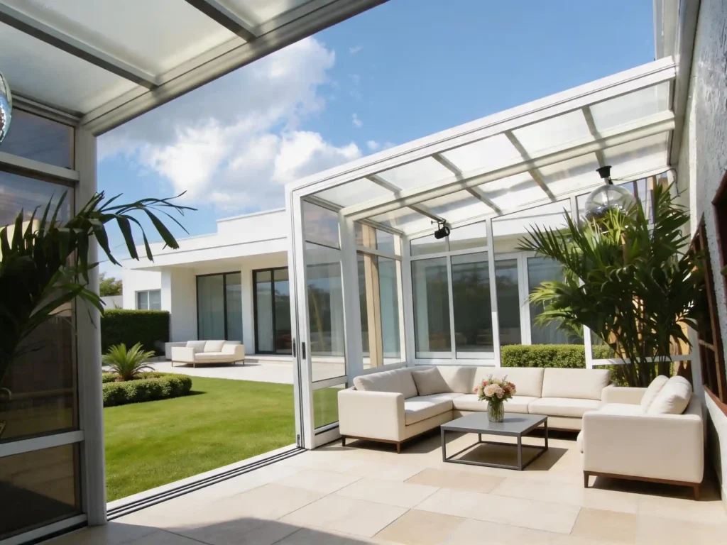 Glass vs polycarbonate panels for retractable sunroom cost comparison